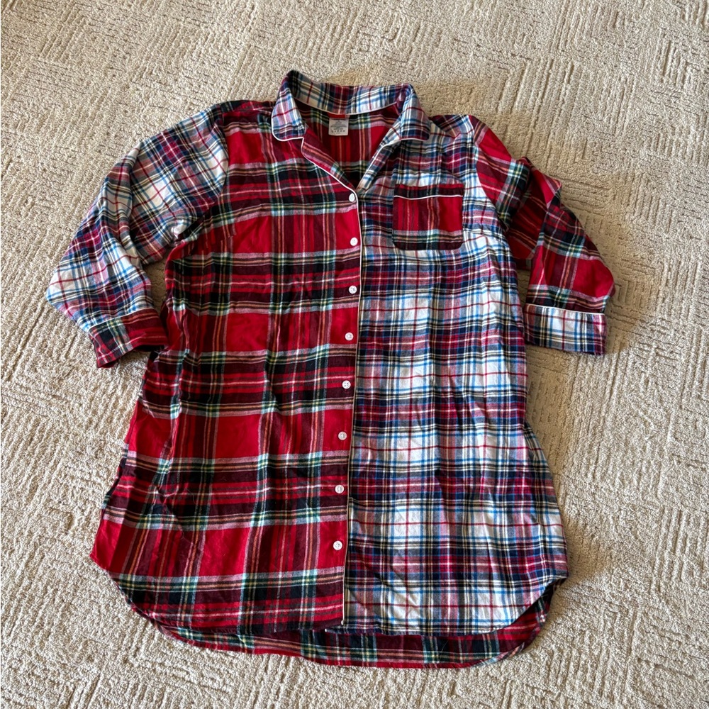 Lands' End Multicolor Plaid Pajama